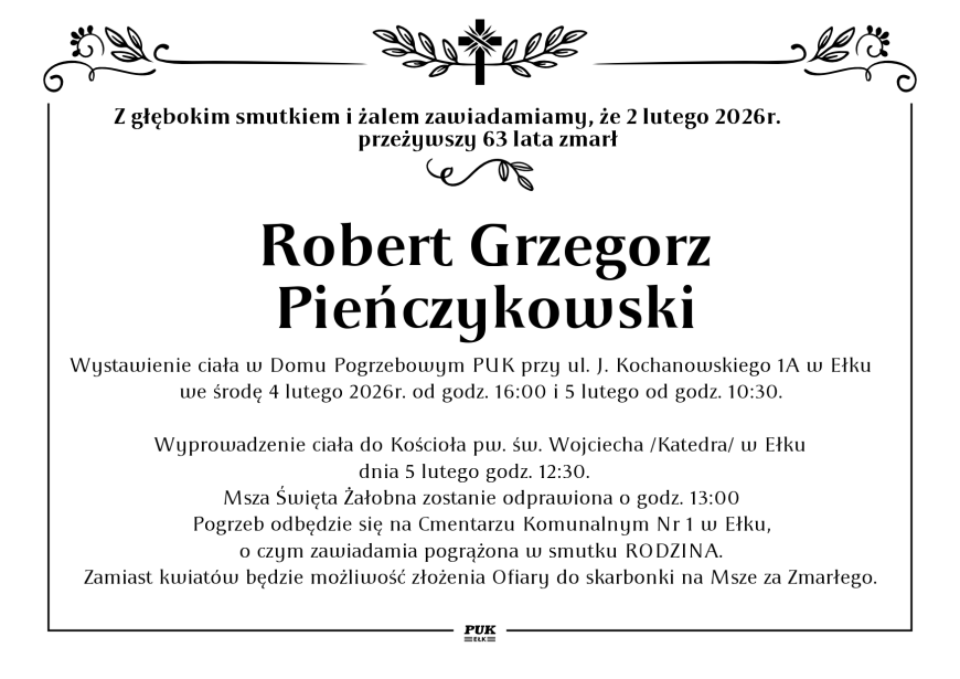 Robert Grzegorz Pieńczykowski - nekrolog